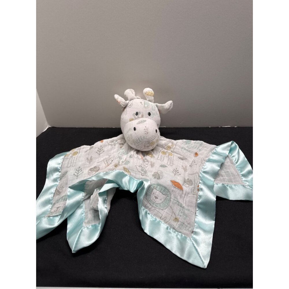 Bananafish Baby Security Blanket Lovey With Soft Plush Giraffe Head & Satin Trim